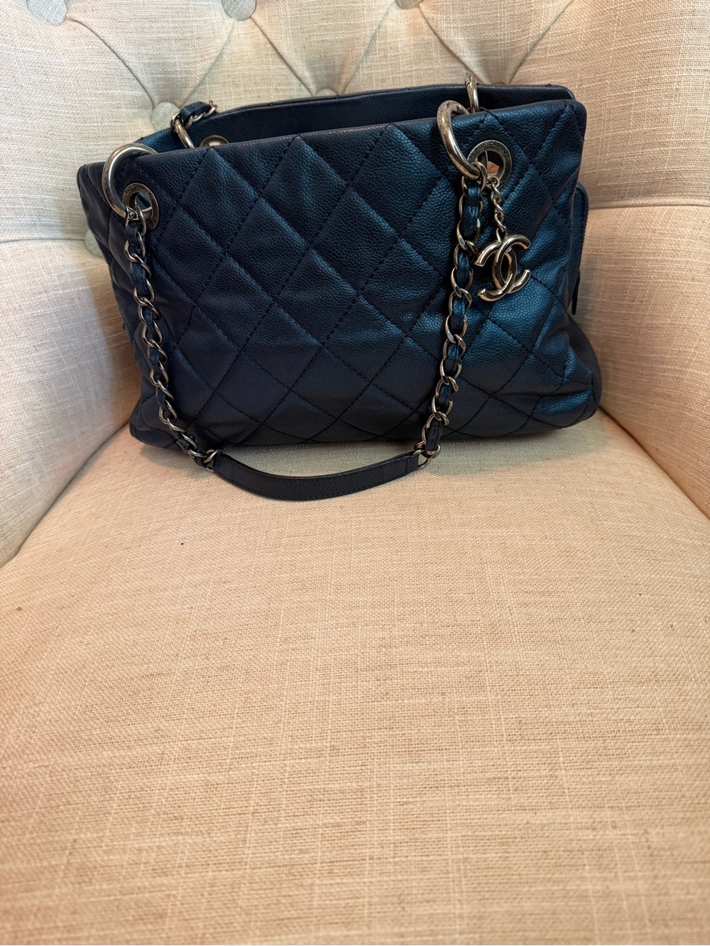 Chanel Metallic Blue shoulder bag
